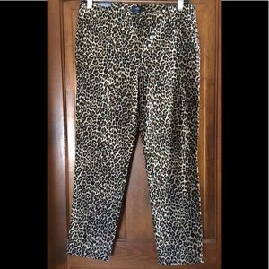 J. Crew Factory Winnie Leopard Print Mid-Rise Skinny Ankle Pants